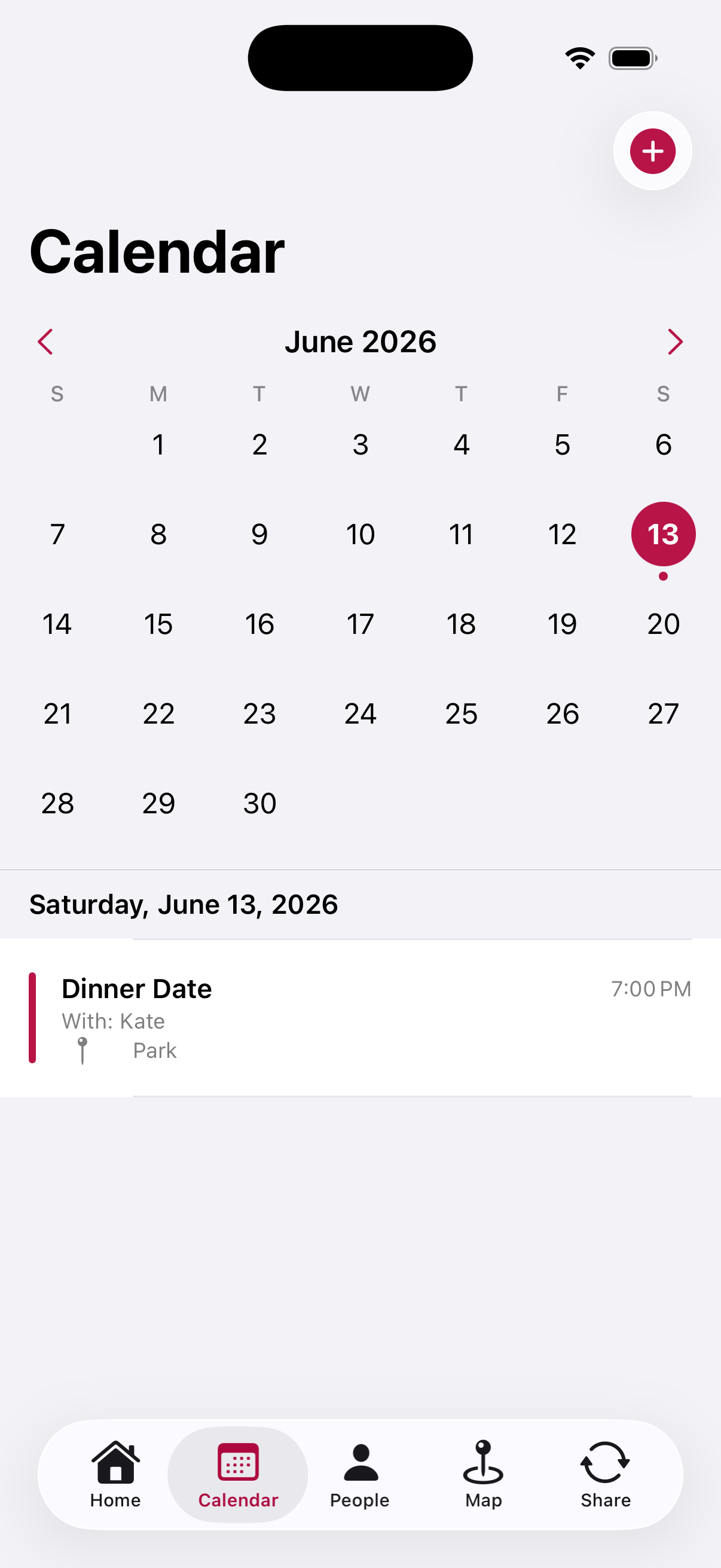 PMG Dating Calendar screenshot